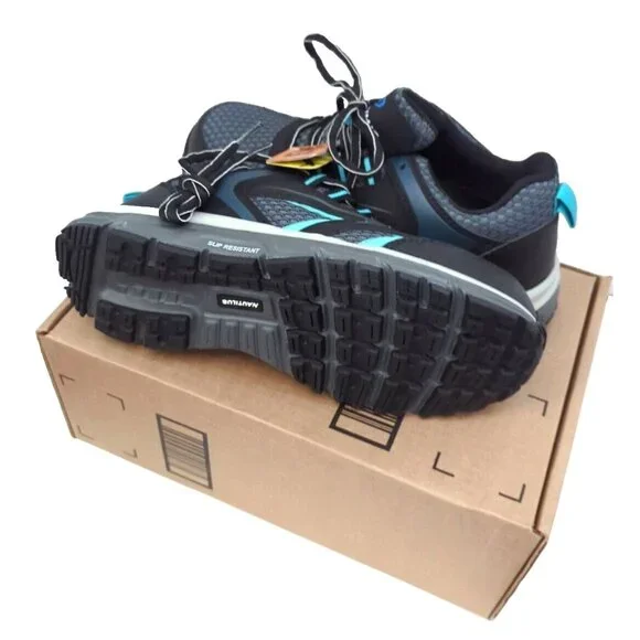 Nautilus Mens Safety Toe Work Shoes Black Teal Slip Resistant EH Rated Sneakers - Picture 4 of 4